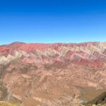 A view of rainbow mountain in Humahuaca, Argentina